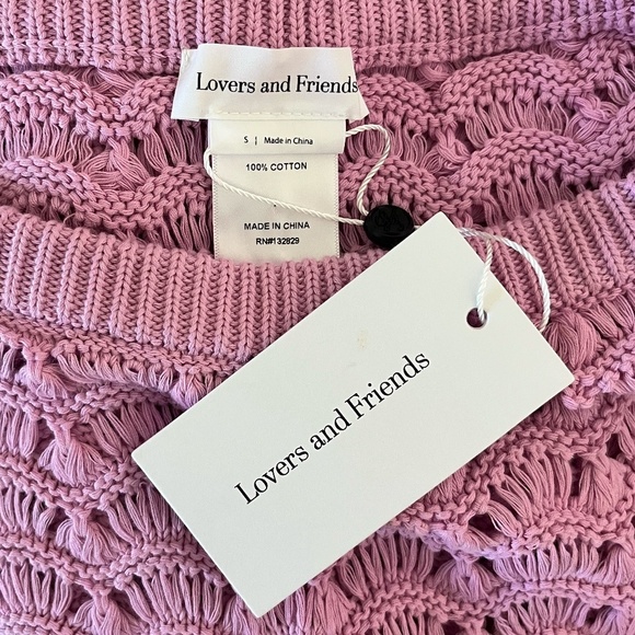 NWT LOVERS & FRIENDS | Pink Cotton Estie Pointelle Knit Top & Pant SET | Size S - Picture 13 of 14